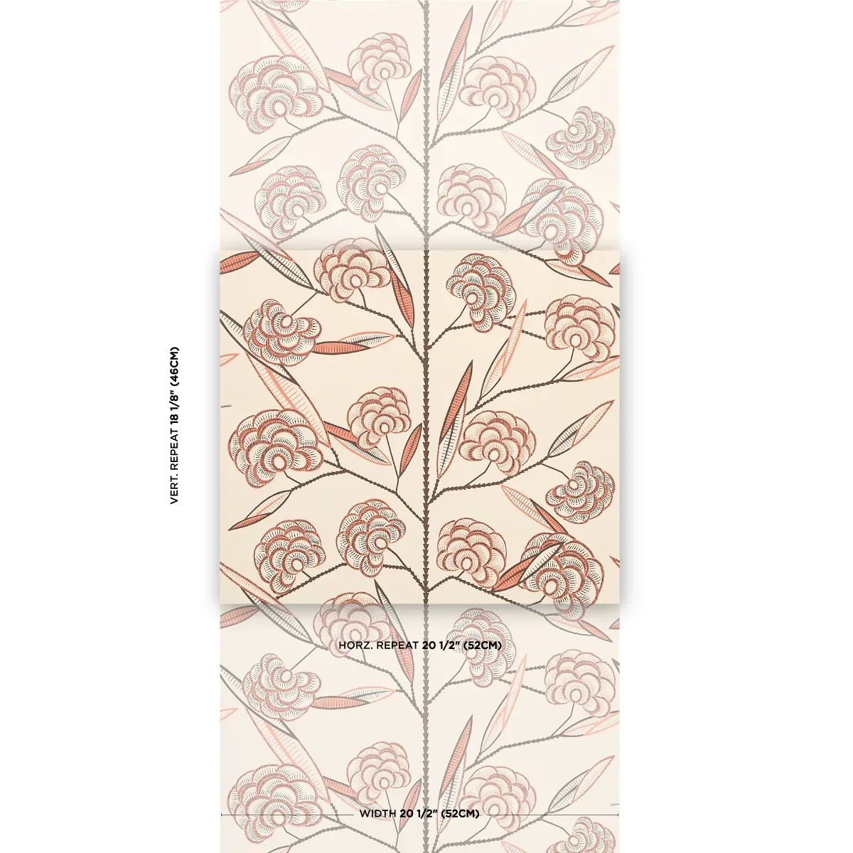 JACOB'S TREE OLD ROSE Schumacher Wallpaper wallpaper - SKU 5015030