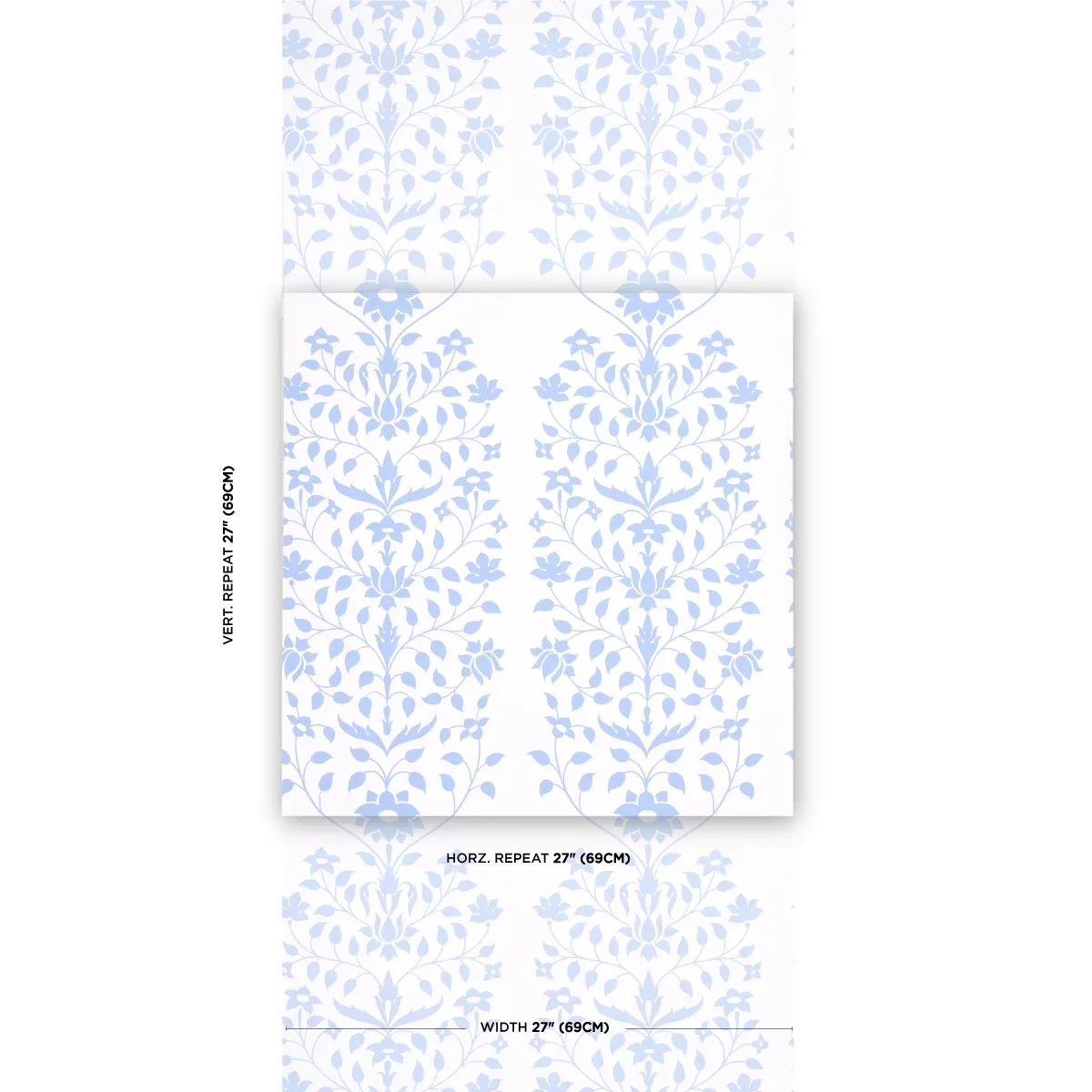 JAIPUR MUGHAL FLOWER BLUE Schumacher Wallpaper wallpaper - SKU 5014460