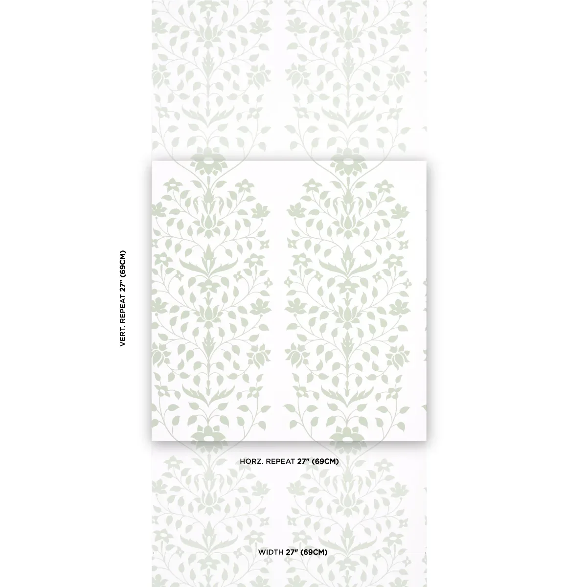 JAIPUR MUGHAL FLOWER GREEN Schumacher Wallpaper wallpaper - SKU 5014461