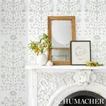 JAIPUR MUGHAL FLOWER - GREEN Schumacher Wallpaper | Wallpape JAIPUR MUGHAL FLOWER GREEN Schumacher Wallpaper wallpaper - SKU 5014461