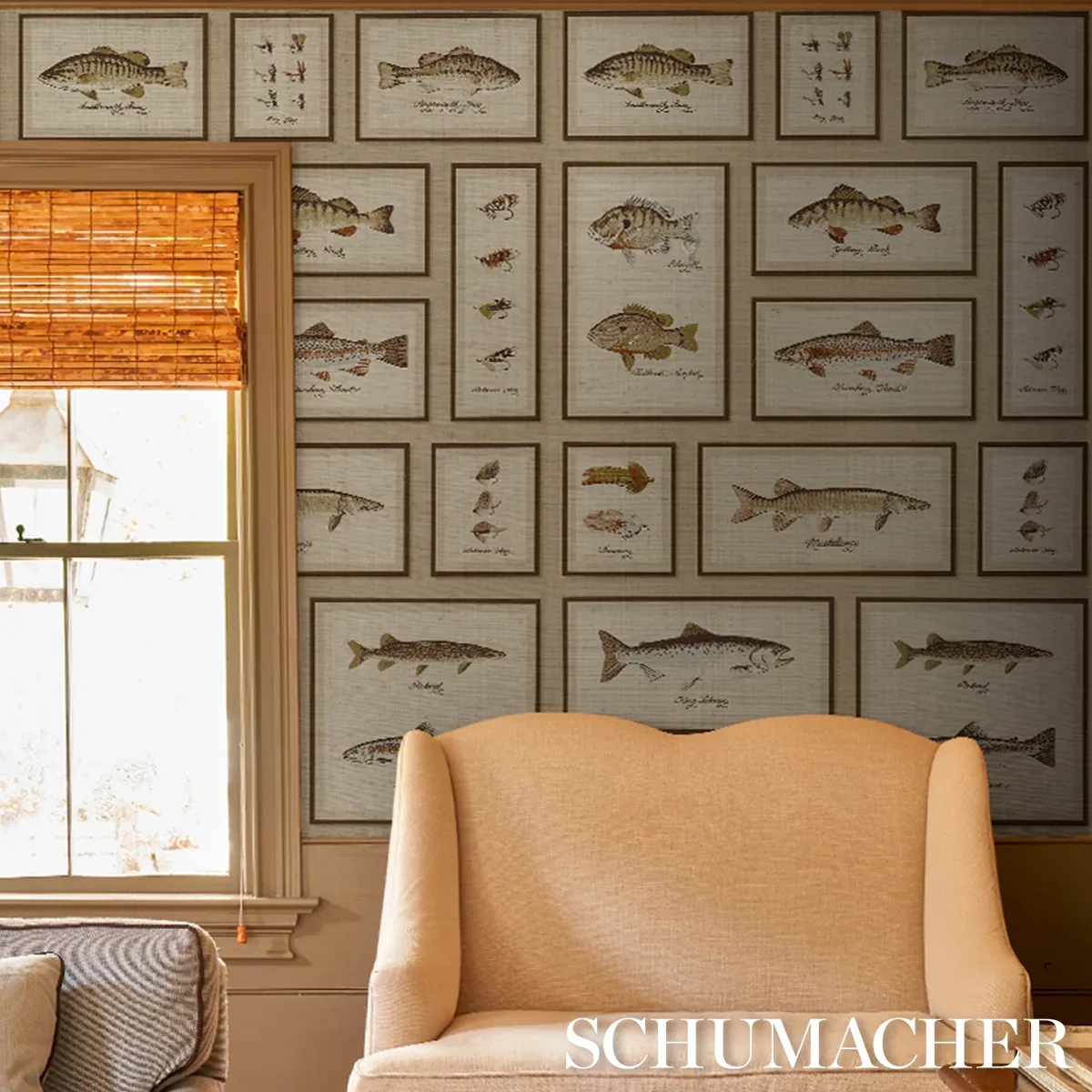 JAMIE'S TROPHIES SISAL - NATURAL Schumacher Wallpaper | Wall JAMIE'S TROPHIES SISAL NATURAL Schumacher Wallpaper wallpaper - SKU 5017001