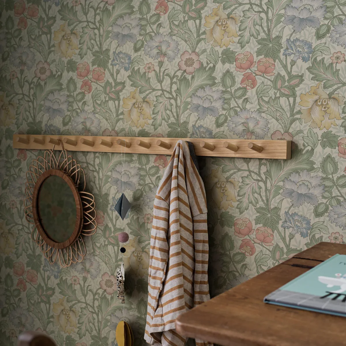 JANE MURAL - LEAF Schumacher Wallpaper | Wallpaper Twins JANE MURAL LEAF Schumacher Wallpaper wallpaper - SKU 2036