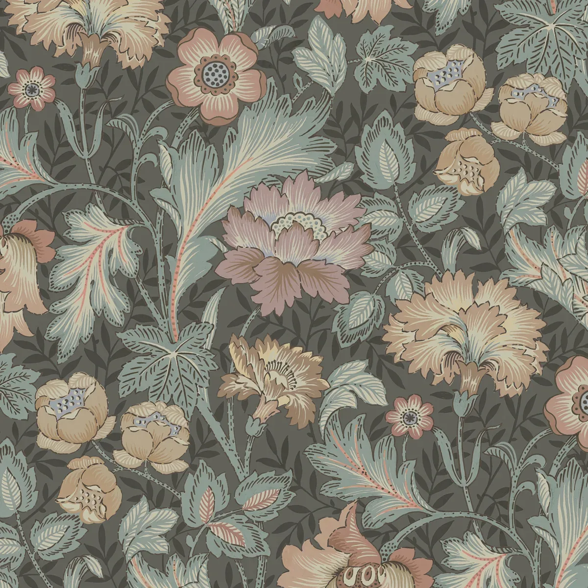 JANE MURAL SLATE Schumacher Wallpaper wallpaper - SKU 2038