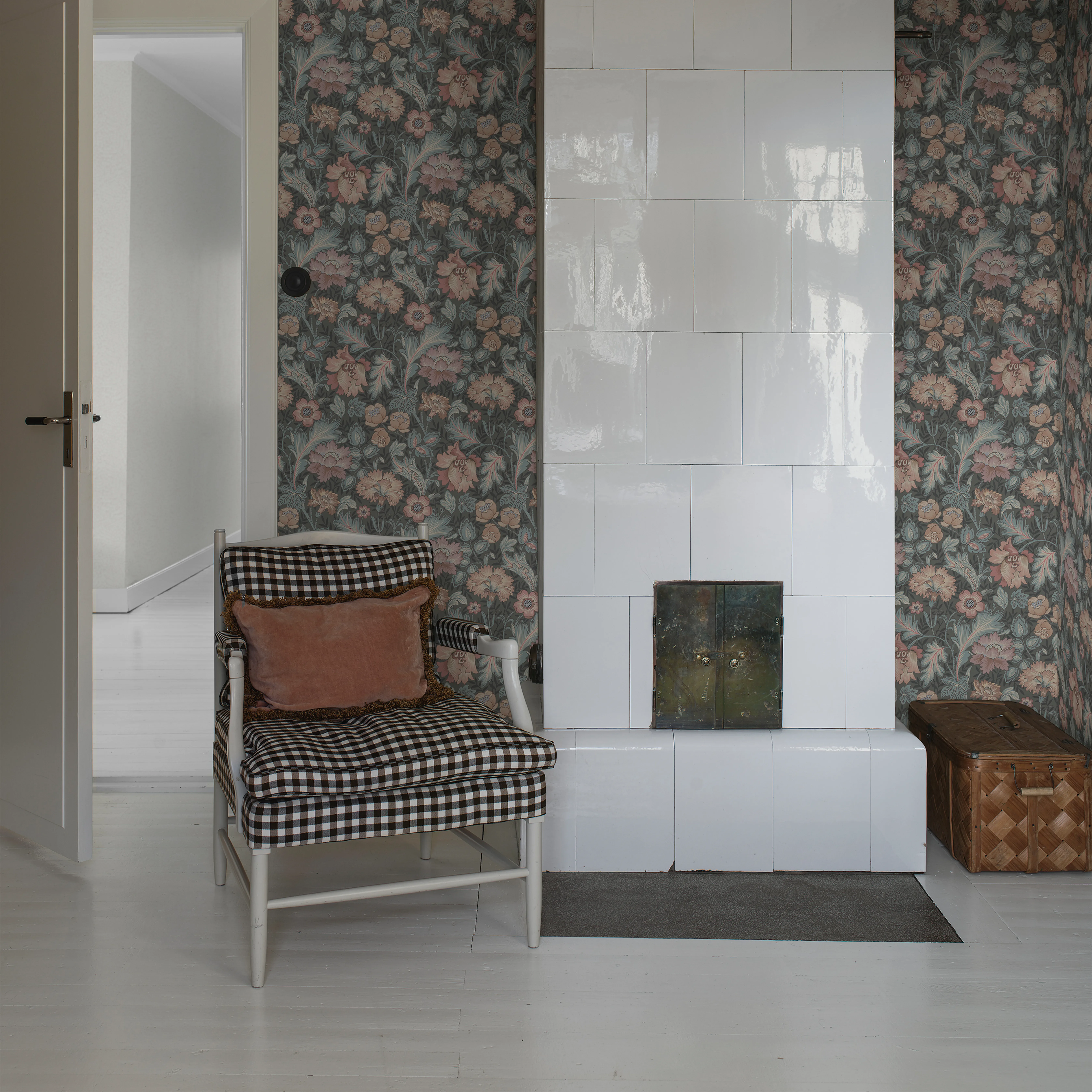 JANE MURAL - SLATE Schumacher Wallpaper | Wallpaper Twins JANE MURAL SLATE Schumacher Wallpaper wallpaper - SKU 2038