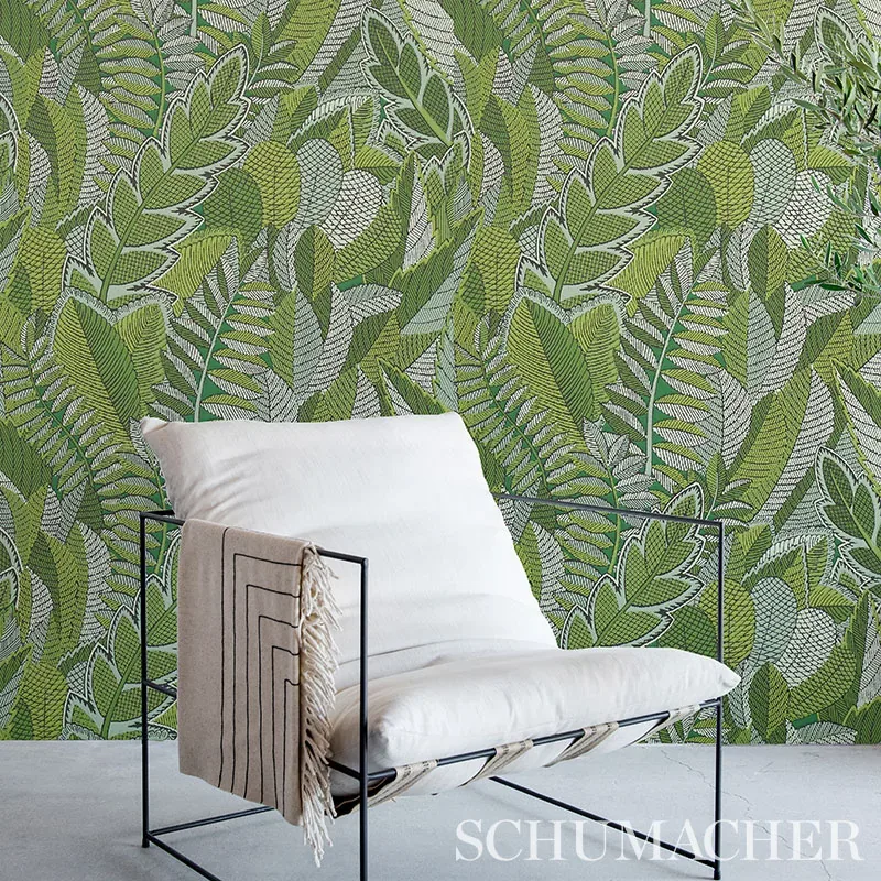 JAPURA FOREST - GREEN Schumacher Wallpaper | Wallpaper Twins JAPURA FOREST GREEN Schumacher Wallpaper wallpaper - SKU 5012661