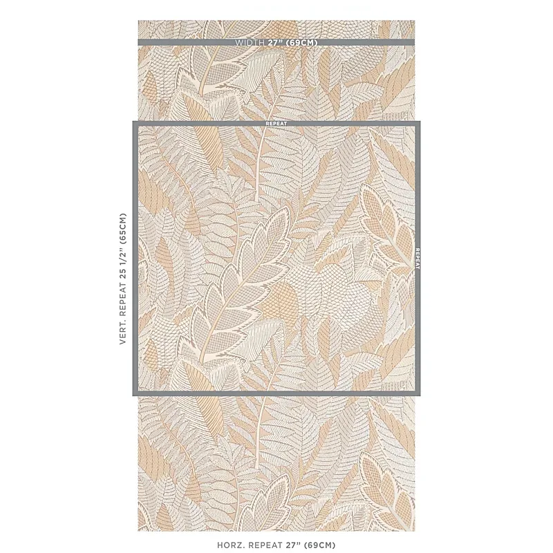 JAPURA FOREST NEUTRAL Schumacher Wallpaper wallpaper - SKU 5012660