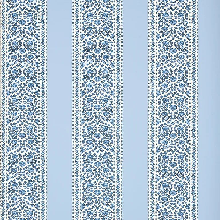 Schumacher JASMINE wallpaper, color INDIGO, SKU 5014340
