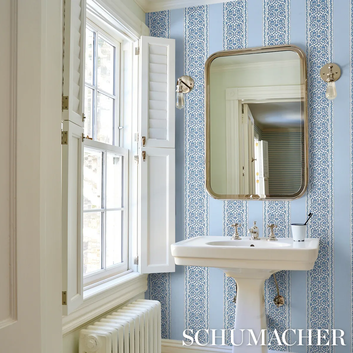 JASMINE INDIGO Schumacher Wallpaper wallpaper - SKU 5014340