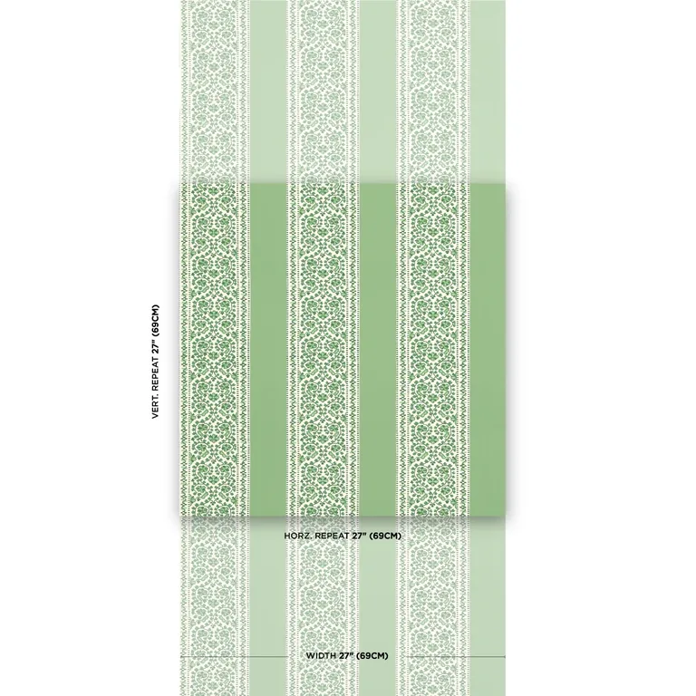 Schumacher JASMINE wallpaper, color LEAF GREEN, SKU 5014341