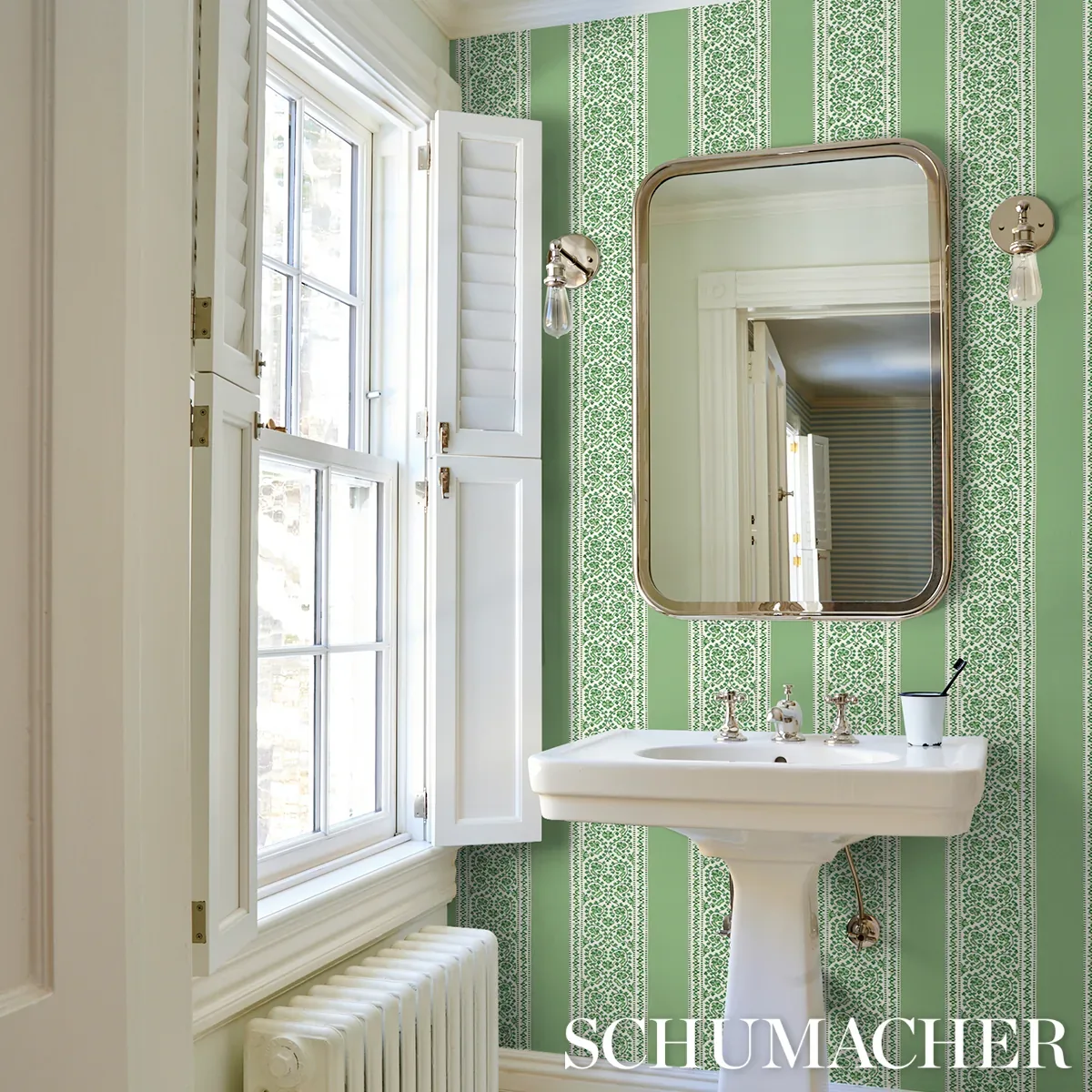 JASMINE LEAF GREEN Schumacher Wallpaper wallpaper - SKU 5014341