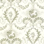 JESTER ARABESQUE GRISAILLE Schumacher Wallpaper wallpaper - SKU 5004110