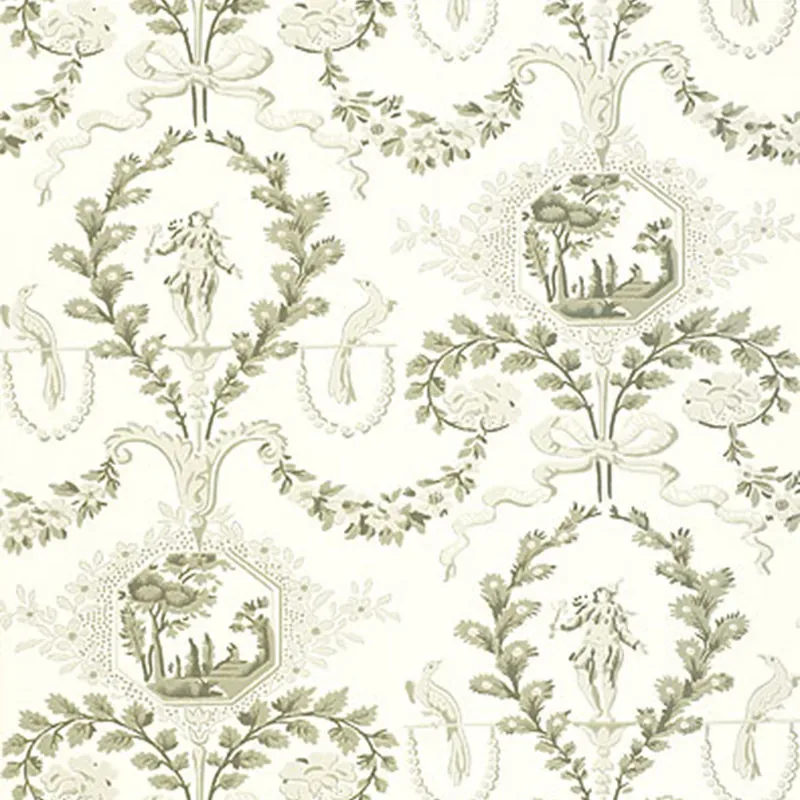 JESTER ARABESQUE GRISAILLE Schumacher Wallpaper wallpaper - SKU 5004110