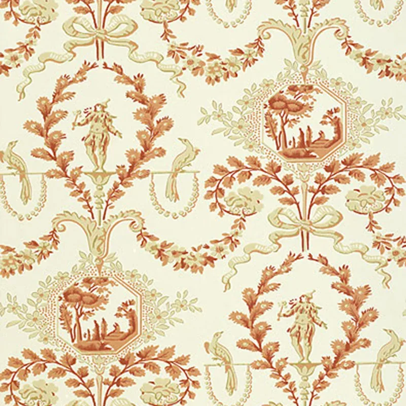 JESTER ARABESQUE TERRA COTTA Schumacher Wallpaper wallpaper - SKU 5004111