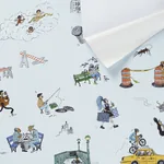JOANA AVILLEZ'S STREET SCENES - MULTICOLOR ON SKY BLUE Schum JOANA AVILLEZ'S STREET SCENES MULTICOLOR ON SKY BLUE Schumacher Wallpaper wallpaper - SKU 5016172