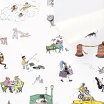JOANA AVILLEZ'S STREET SCENES MULTICOLOR ON WHITE Schumacher Wallpaper wallpaper - SKU 5016170