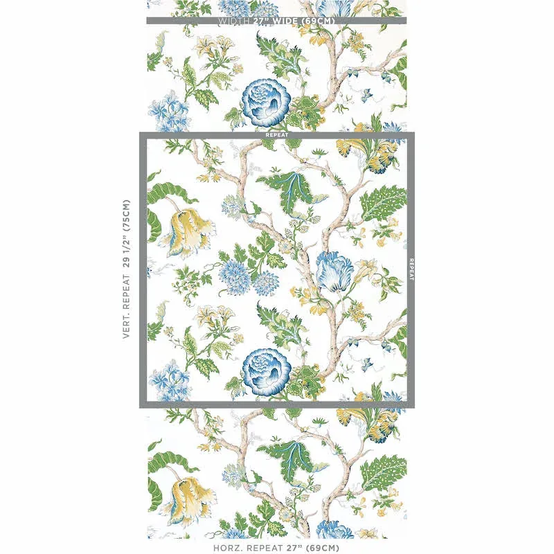 JOSEPHINE BLUE Schumacher Wallpaper wallpaper - SKU 5012010