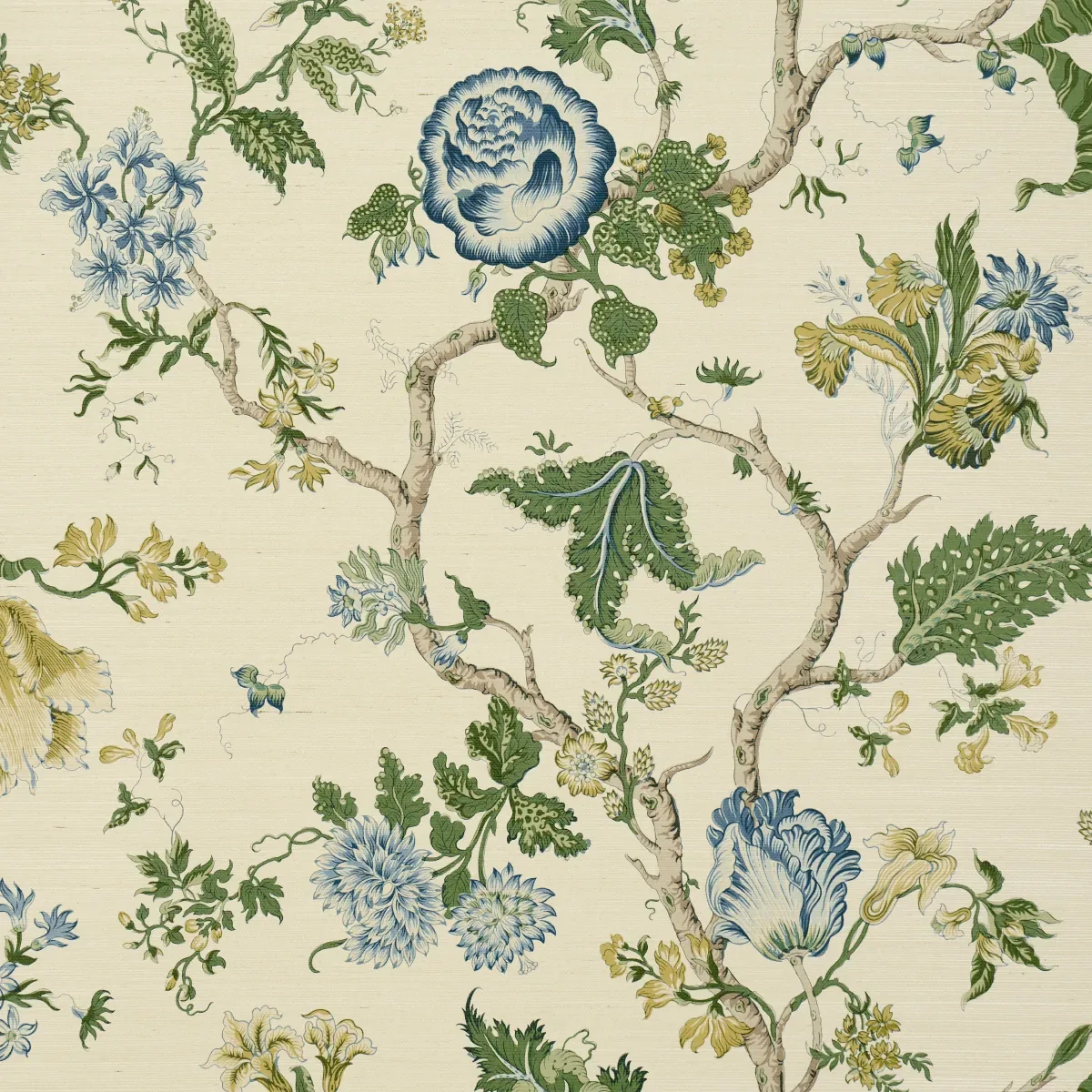 JOSEPHINE SISAL PEACOCK Schumacher Wallpaper wallpaper - SKU 5016680