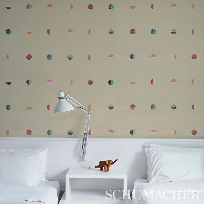 JOSHUA TREE HAND PRINTED SISAL - MULTI ON IVORY Schumacher W JOSHUA TREE HAND PRINTED SISAL MULTI ON IVORY Schumacher Wallpaper wallpaper - SKU 5012440