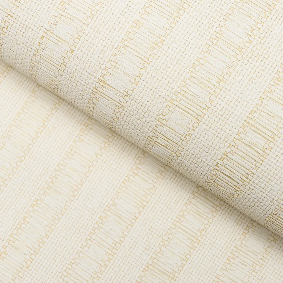 JUNE WOVEN TEXTURED STRIPE NATURAL Schumacher Wallpaper wallpaper - SKU 5015550