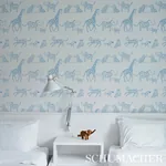 Schumacher JUNGLE JUBILEE - BLUE Wallpaper | Buy Online Schumacher JUNGLE JUBILEE wallpaper, color BLUE, SKU 5012470