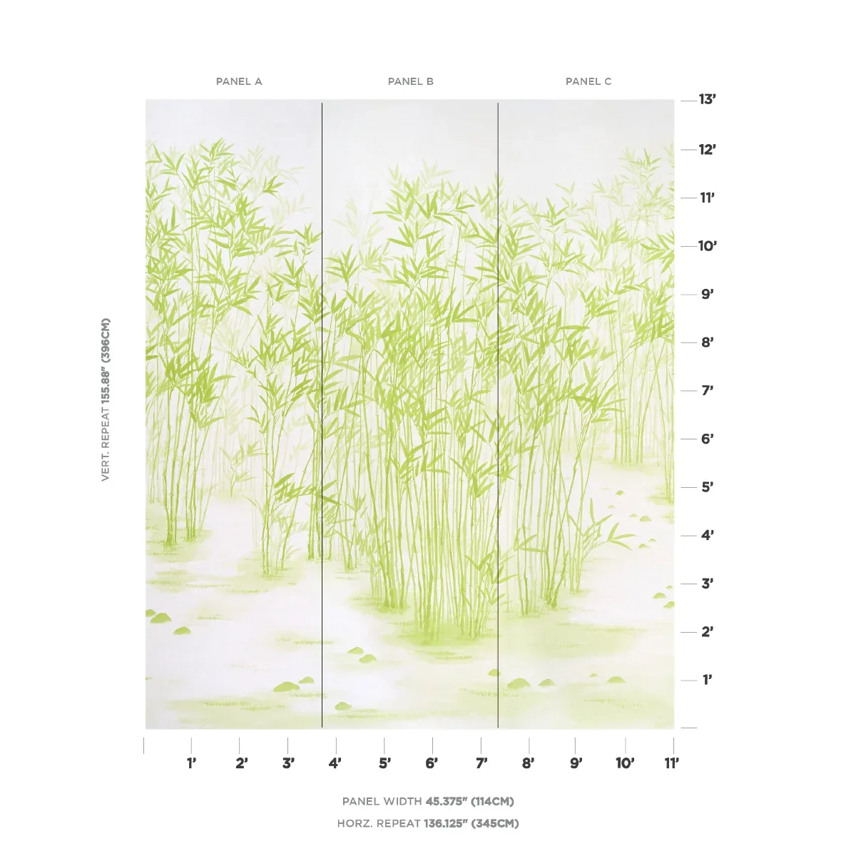KANJI PANEL SET GREEN Schumacher Wallpaper wallpaper - SKU 5011790