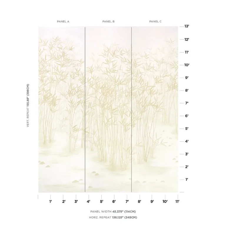 Schumacher KANJI PANEL SET wallpaper, color NATURAL, SKU 5011791