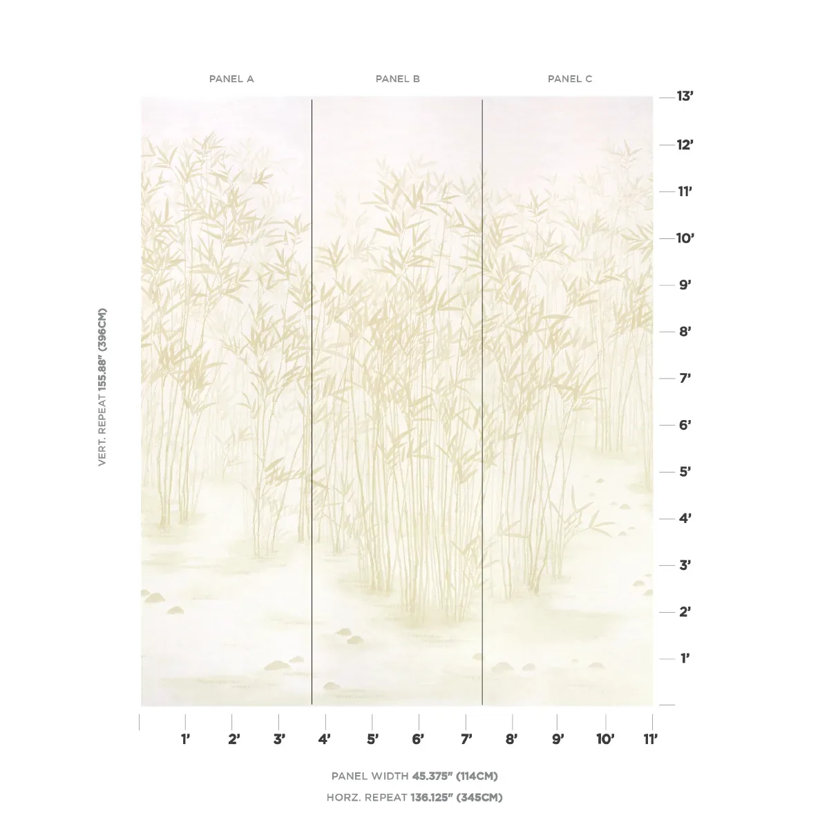 KANJI PANEL SET NATURAL Schumacher Wallpaper wallpaper - SKU 5011791
