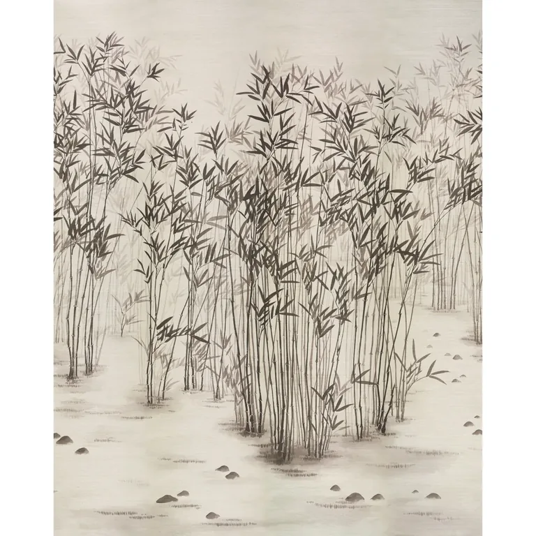 Schumacher KANJI SISAL PANEL SET wallpaper, color INK, SKU 5011780