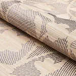 KANTHA EMBROIDERED FLOWER SISAL - CARBON Schumacher Wallpape KANTHA EMBROIDERED FLOWER SISAL CARBON Schumacher Wallpaper wallpaper - SKU 5015180