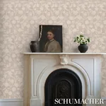 KANTHA EMBROIDERED FLOWER SISAL - CARBON Schumacher Wallpape KANTHA EMBROIDERED FLOWER SISAL CARBON Schumacher Wallpaper wallpaper - SKU 5015180