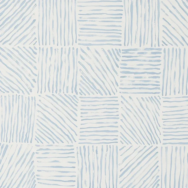 KATAMA BLUE ON IVORY Schumacher Wallpaper wallpaper - SKU 5012421