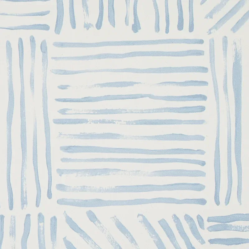 KATAMA BLUE ON IVORY Schumacher Wallpaper wallpaper - SKU 5012421