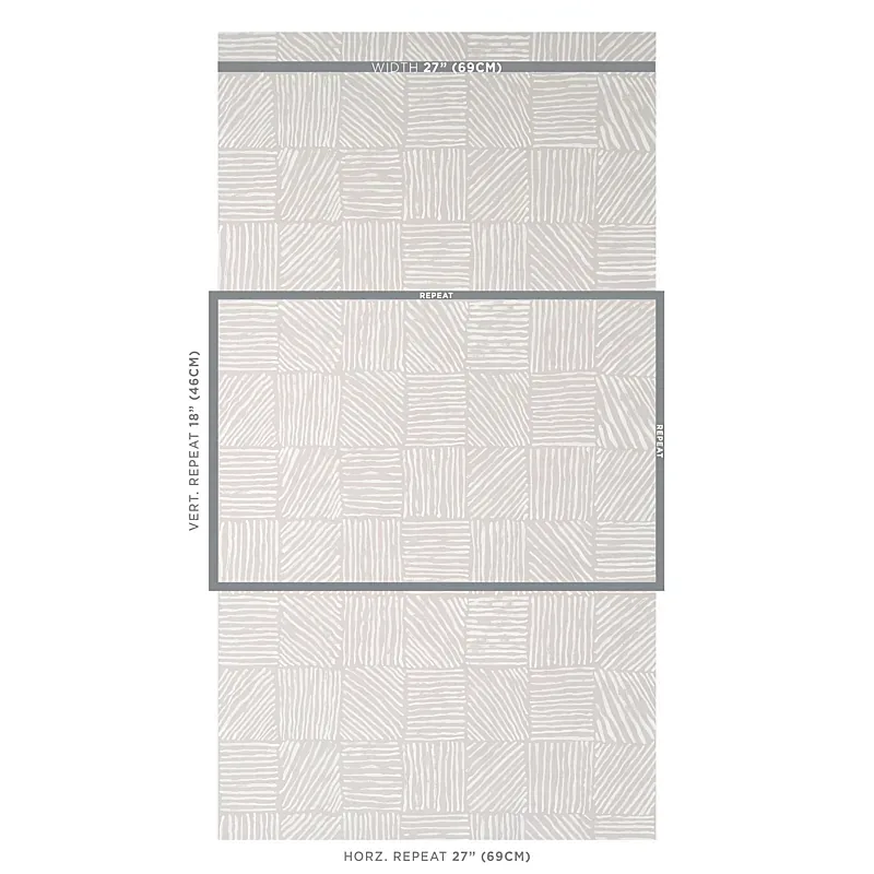 KATAMA IVORY ON STONE Schumacher Wallpaper wallpaper - SKU 5012420