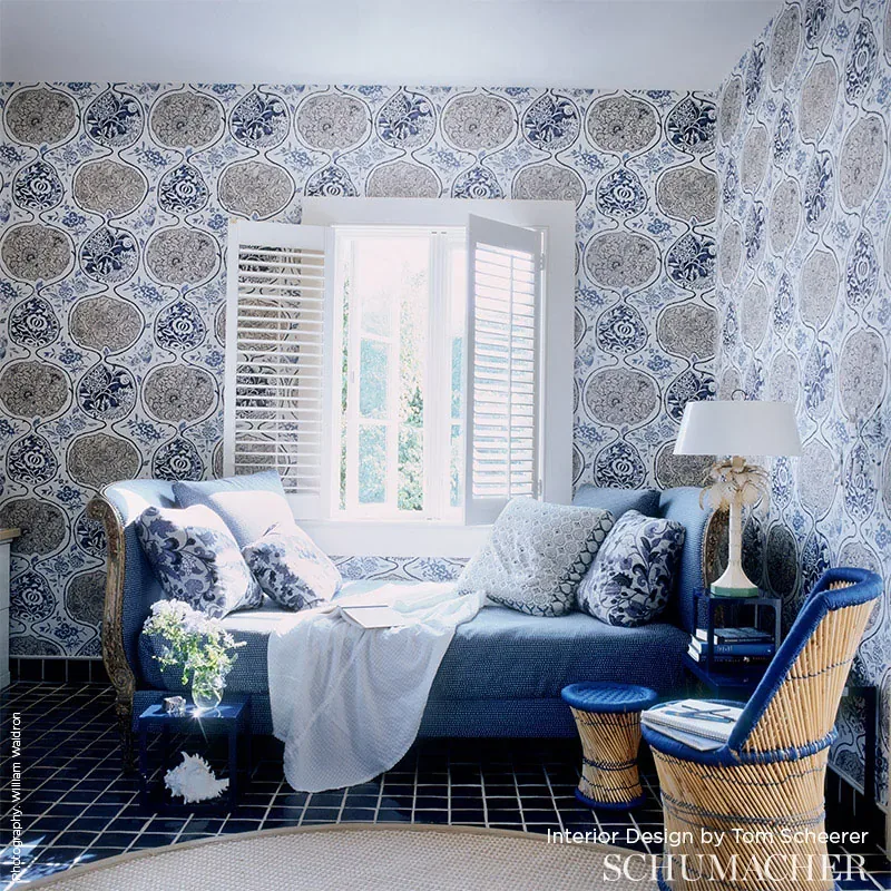 KATSUGI TANGERINE & BERRY Schumacher Wallpaper wallpaper - SKU 5006962