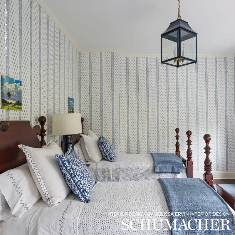 KATSURA STRIPE DELFT Schumacher Wallpaper wallpaper - SKU 5005201