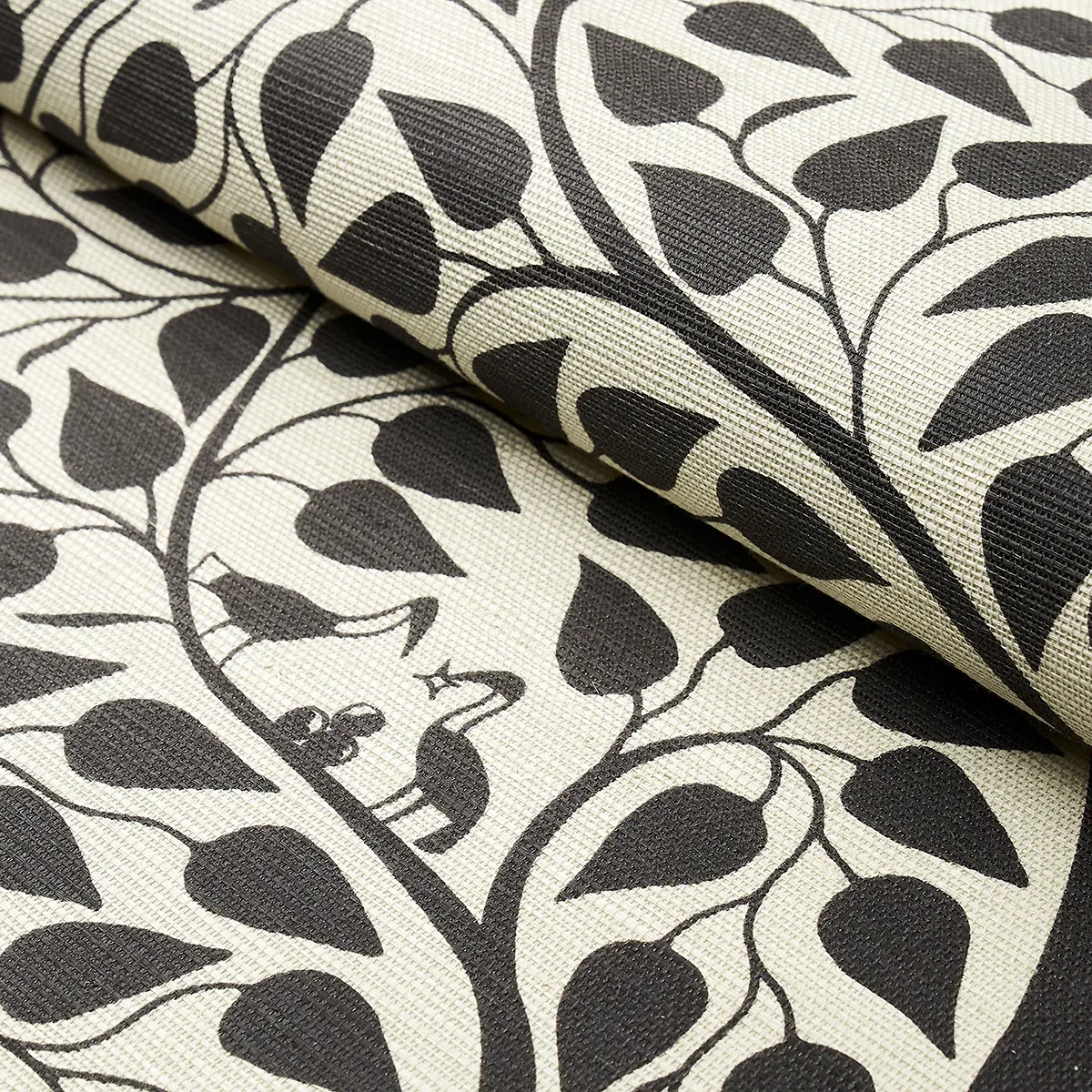 KAYON SISAL PANEL BLACK Schumacher Wallpaper wallpaper - SKU 5013723