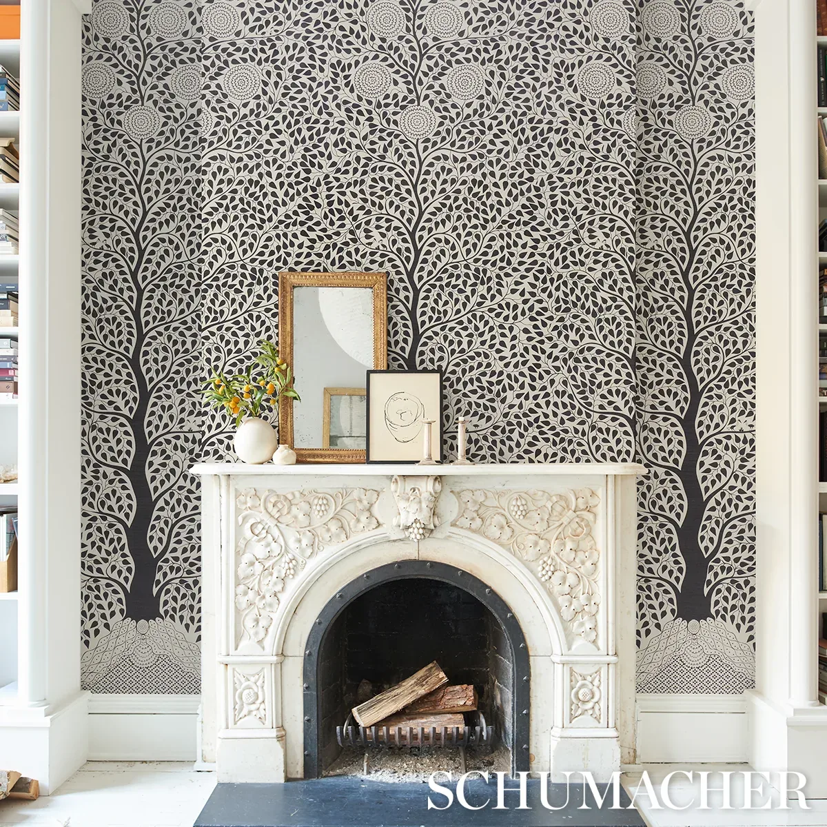 KAYON SISAL PANEL BLACK Schumacher Wallpaper wallpaper - SKU 5013723