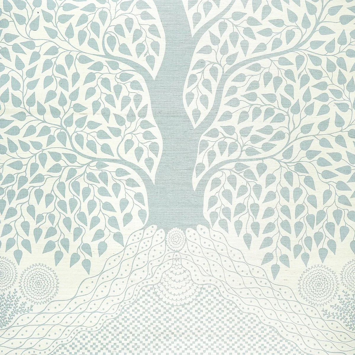 KAYON SISAL PANEL - SOFT BLUE Schumacher Wallpaper | Wallpap KAYON SISAL PANEL SOFT BLUE Schumacher Wallpaper wallpaper - SKU 5013720