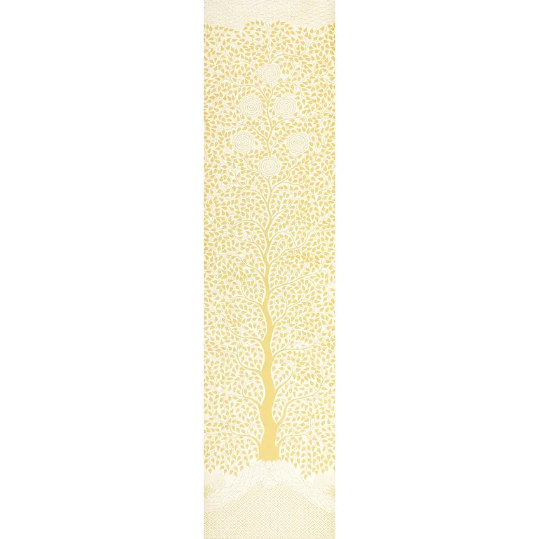Schumacher KAYON SISAL PANEL wallpaper, color SOFT YELLOW, SKU 5013722