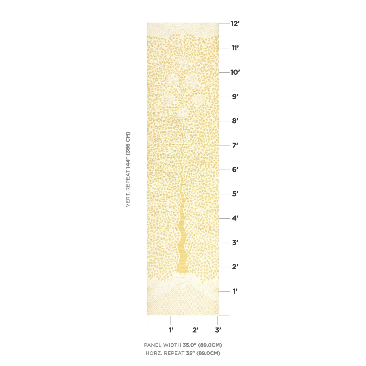 KAYON SISAL PANEL SOFT YELLOW Schumacher Wallpaper wallpaper - SKU 5013722
