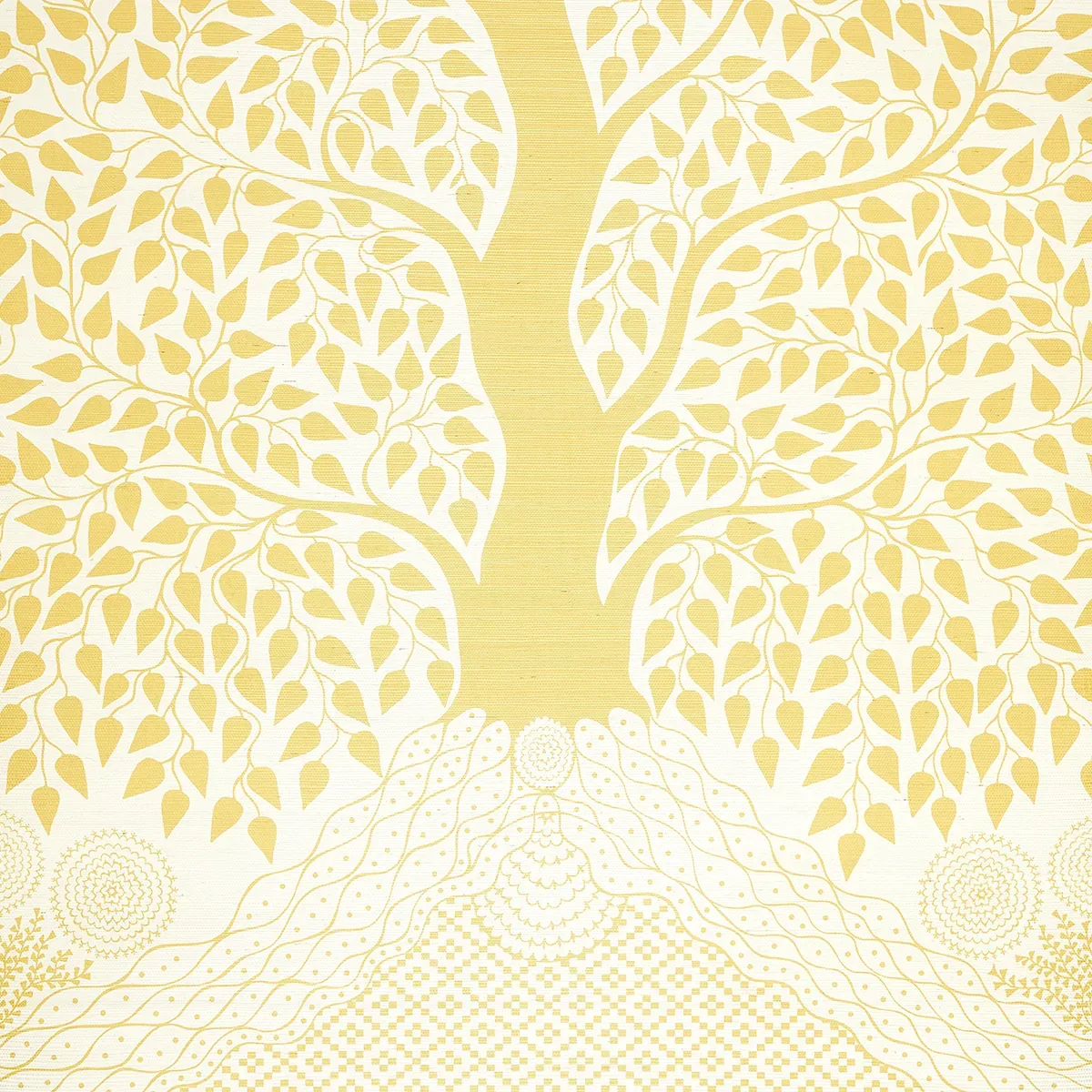 KAYON SISAL PANEL SOFT YELLOW Schumacher Wallpaper wallpaper - SKU 5013722