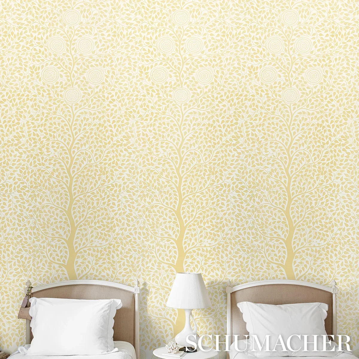 KAYON SISAL PANEL SOFT YELLOW Schumacher Wallpaper wallpaper - SKU 5013722