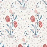 KHILANA FLORAL DELFT & ROSE Schumacher Wallpaper wallpaper - SKU 5009950