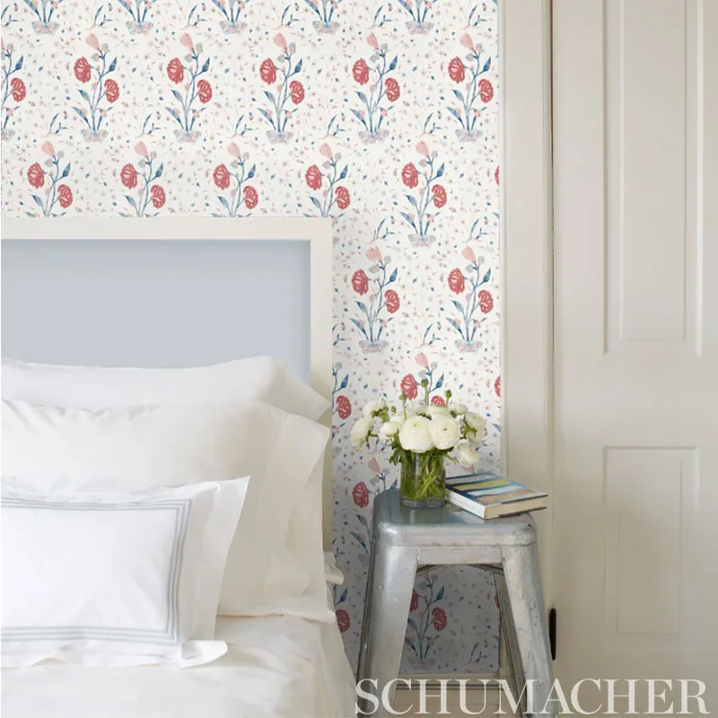 KHILANA FLORAL DELFT & ROSE Schumacher Wallpaper wallpaper - SKU 5009950