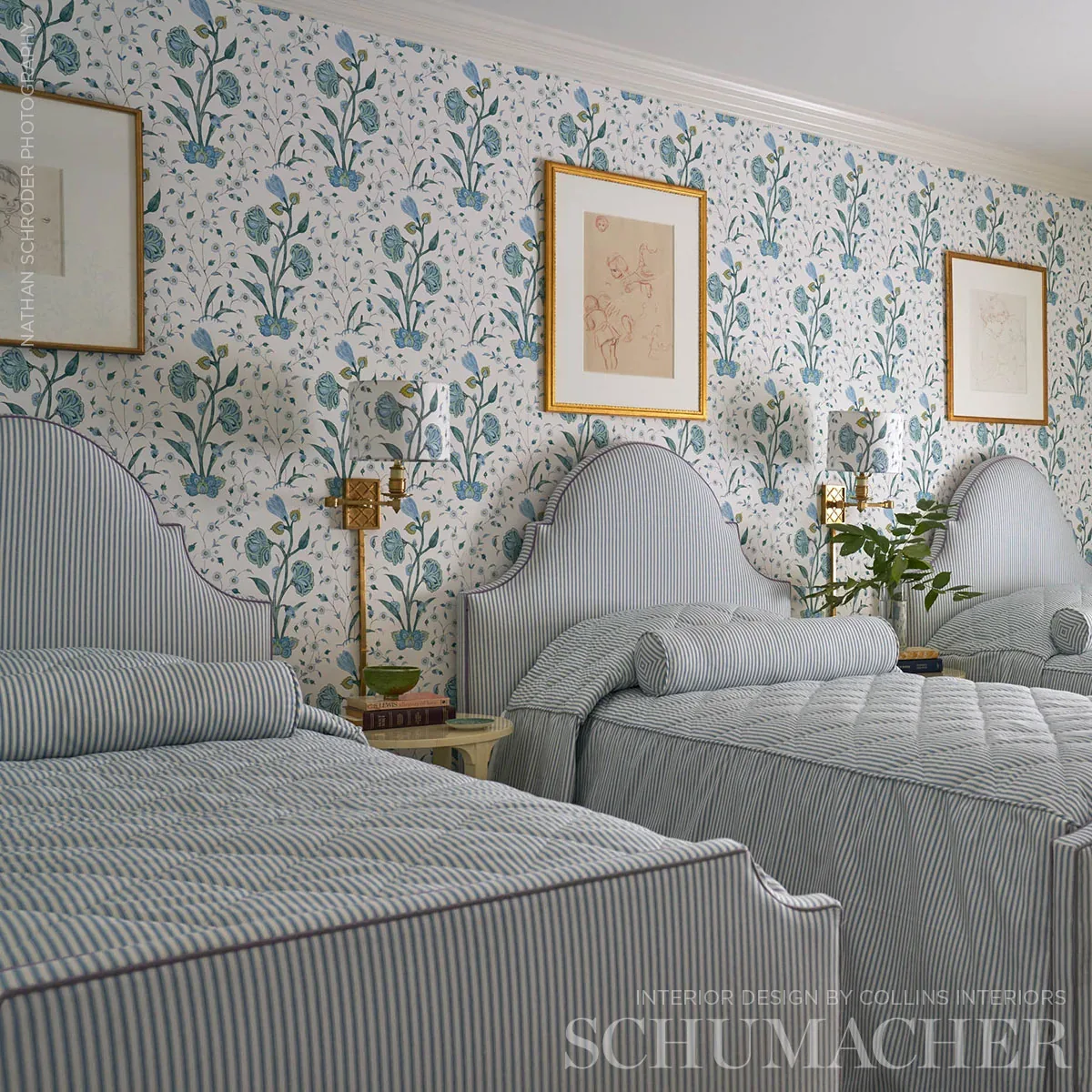 KHILANA FLORAL - PEACOCK Schumacher Wallpaper | Wallpaper Tw KHILANA FLORAL PEACOCK Schumacher Wallpaper wallpaper - SKU 5009952