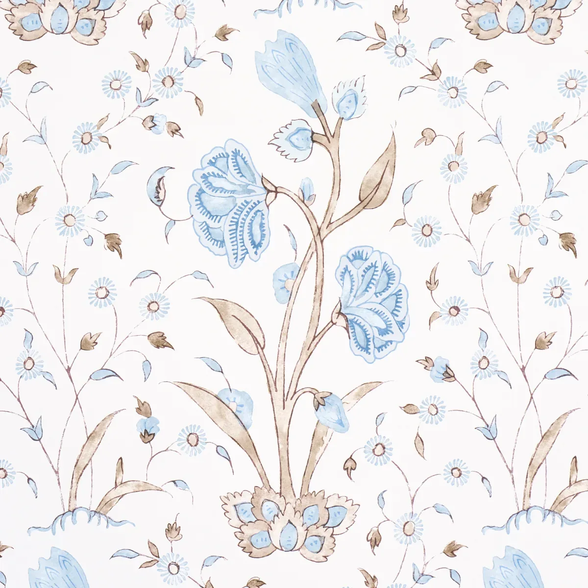 KHILANA FLORAL - SKY Schumacher Wallpaper | Wallpaper Twins KHILANA FLORAL SKY Schumacher Wallpaper wallpaper - SKU 5009956