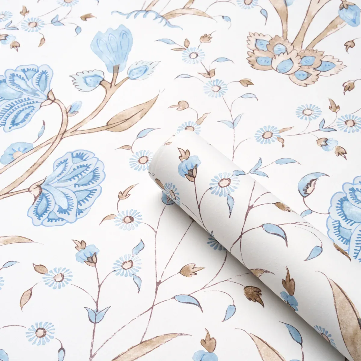KHILANA FLORAL - SKY Schumacher Wallpaper | Wallpaper Twins KHILANA FLORAL SKY Schumacher Wallpaper wallpaper - SKU 5009956