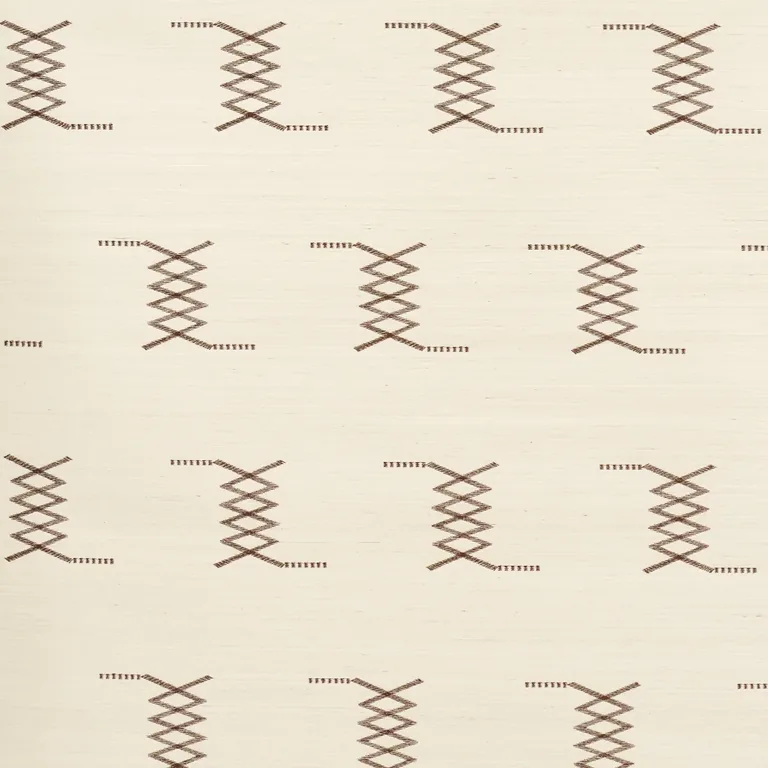 Schumacher KIN SISAL EMBROIDERY wallpaper
