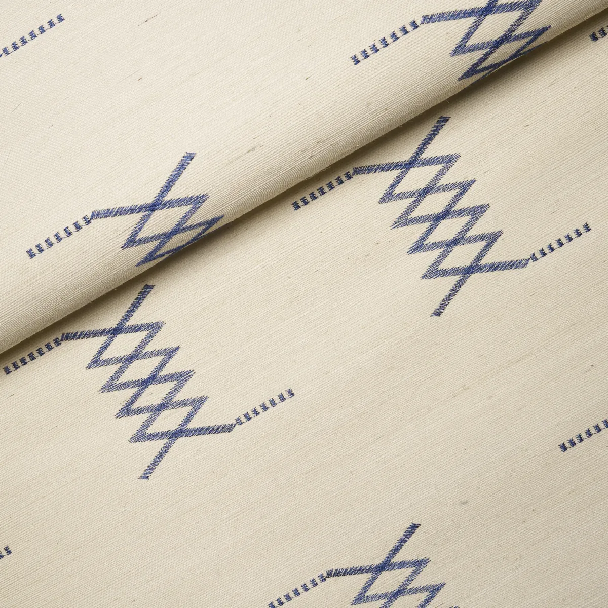 KIN SISAL EMBROIDERY - INK ON IVORY Schumacher Wallpaper | W KIN SISAL EMBROIDERY INK ON IVORY Schumacher Wallpaper wallpaper - SKU 5015781