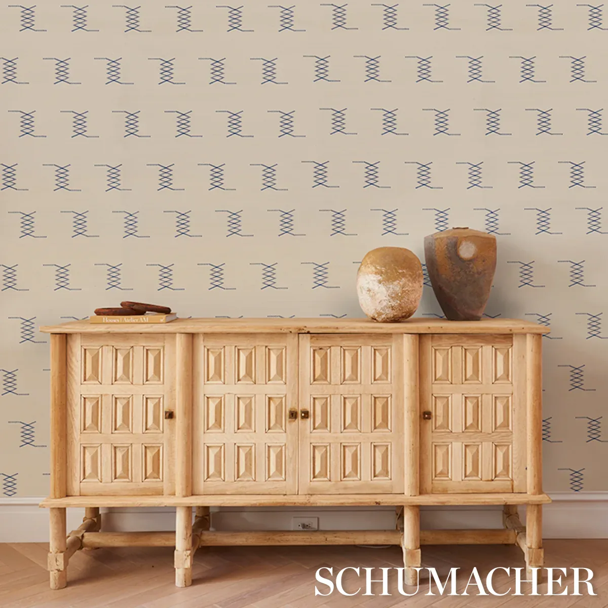 KIN SISAL EMBROIDERY - INK ON IVORY Schumacher Wallpaper | W KIN SISAL EMBROIDERY INK ON IVORY Schumacher Wallpaper wallpaper - SKU 5015781